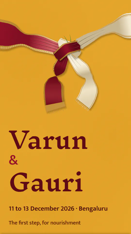 Saptapadi in Haldi, the cover with the sample couple's names